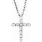 14K White 1/4 CTW Lab-Grown Diamond Cross 16-18" Necklace Ethereal Legacy Boutiques