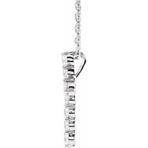 14K White 1/4 CTW Lab-Grown Diamond Cross 16-18" Necklace Ethereal Legacy Boutiques