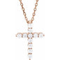 14K Rose 1/4 CTW Lab-Grown Diamond Cross 16-18" Necklace Ethereal Legacy Boutiques