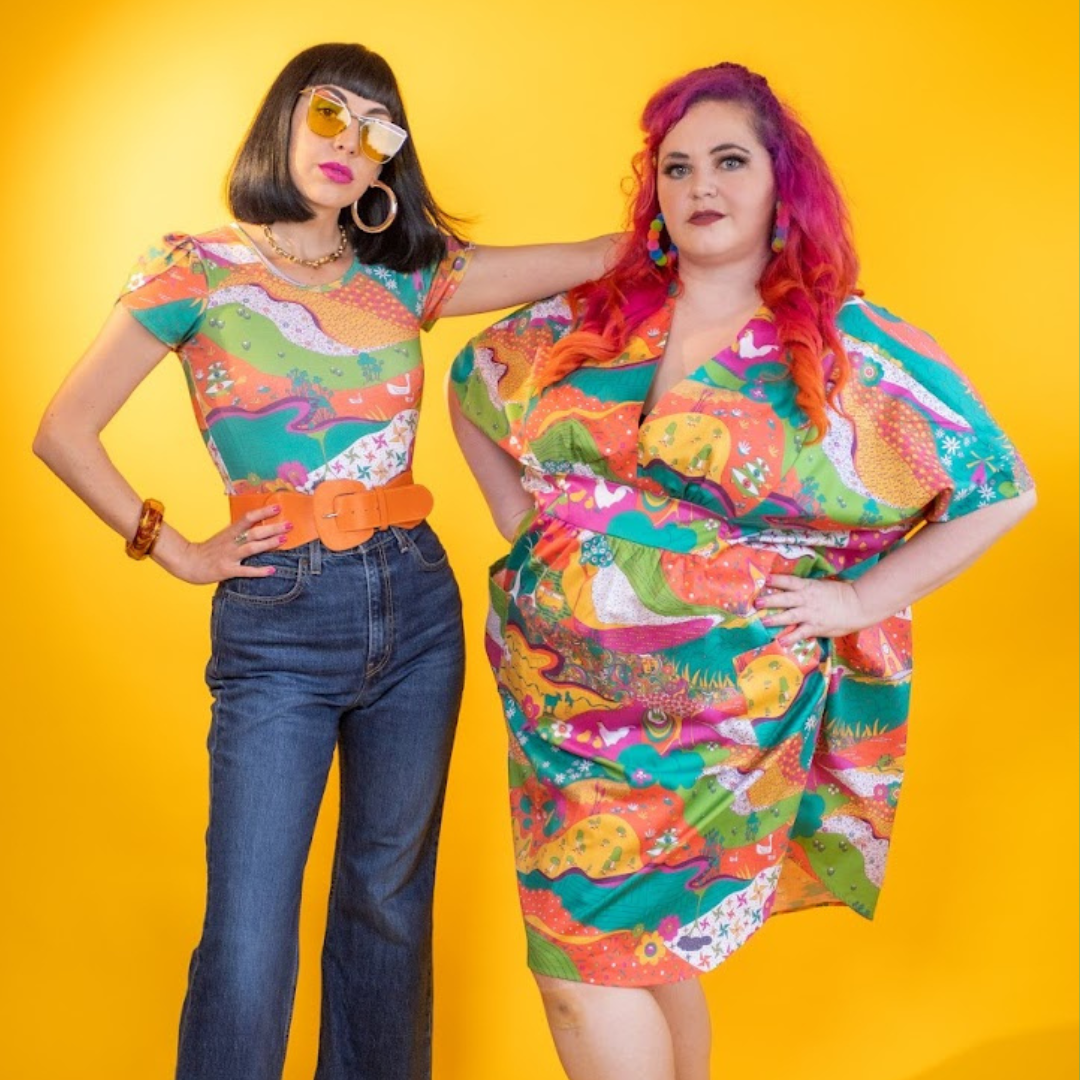 Luscious Landscape Tulip Sleeve Tee in Brilliant Emerald Blue Platypus Clothing