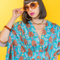 Monkey Business Midi Caftan in Blue Hawaiian Blue Platypus Clothing