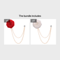 Men's Wedding Ceremony Groom Handmade Rose Chain Brooch NovaCart