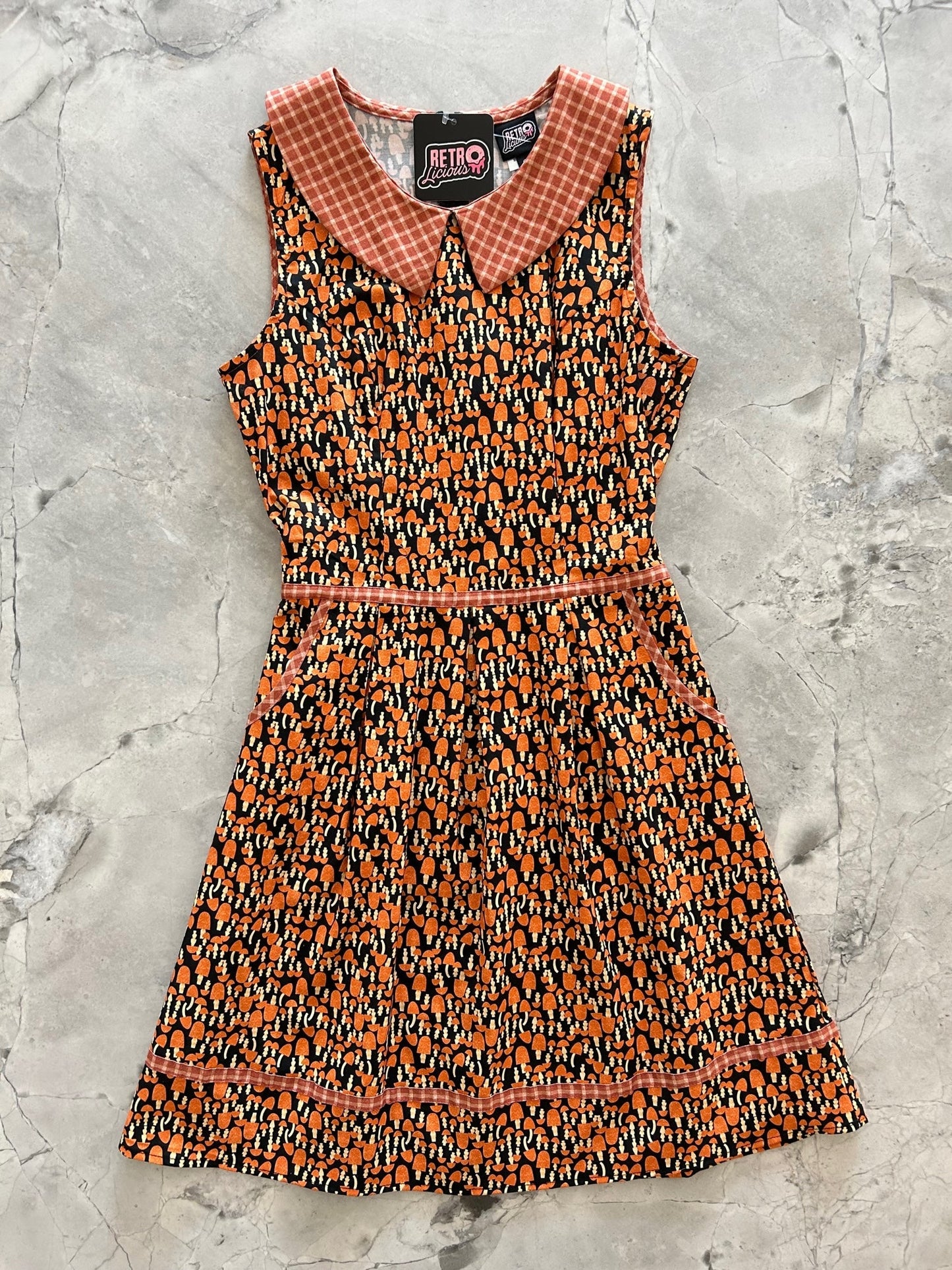 Mushroom Collared Dress Retrolicious