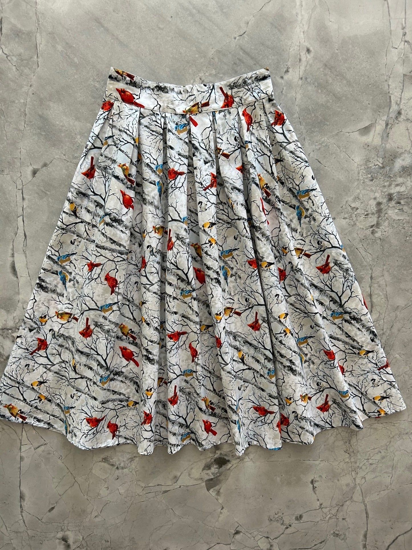 Birds on Birch Trees Doris Skirt Retrolicious