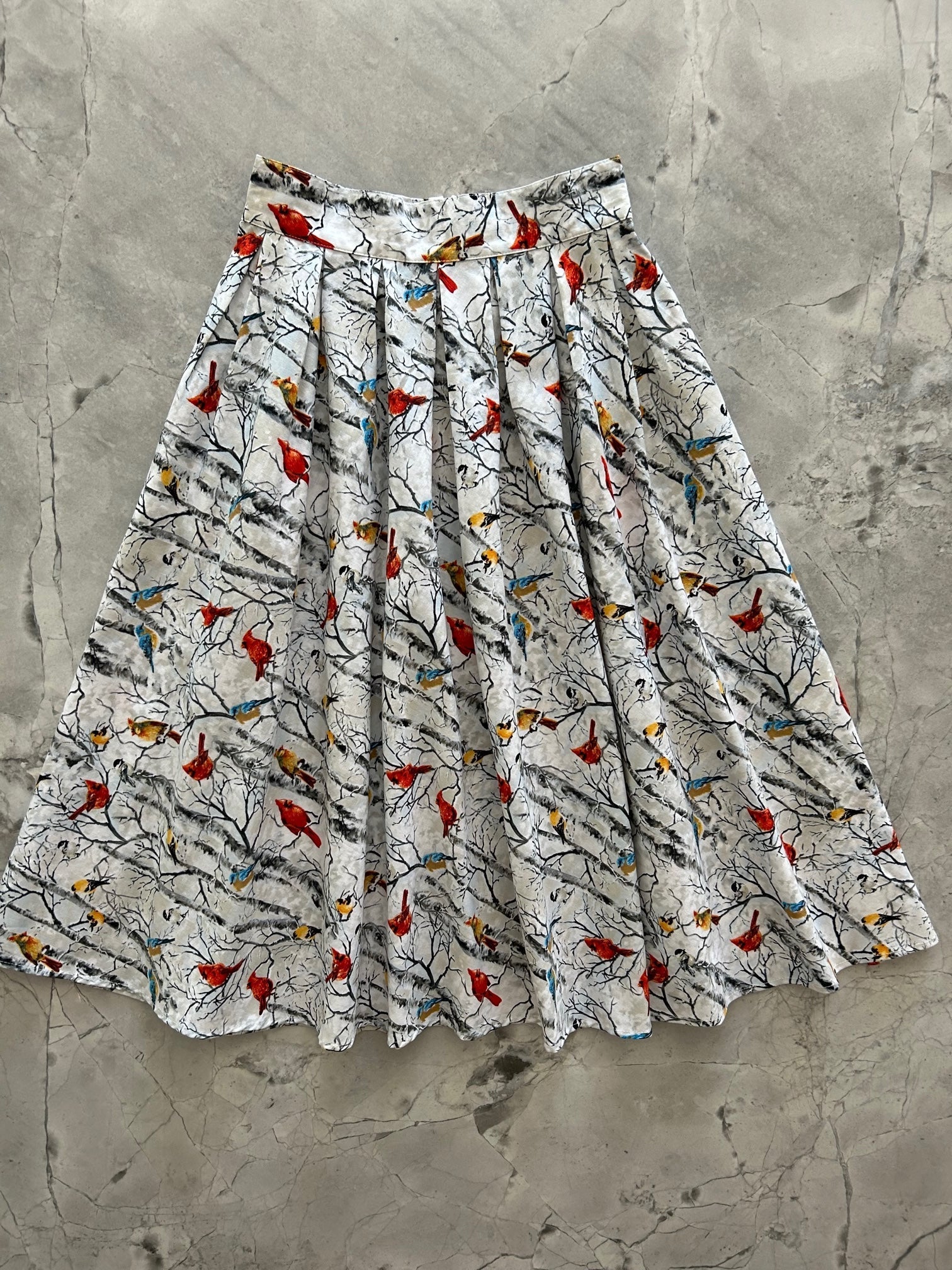 Birds on Birch Trees Doris Skirt Retrolicious
