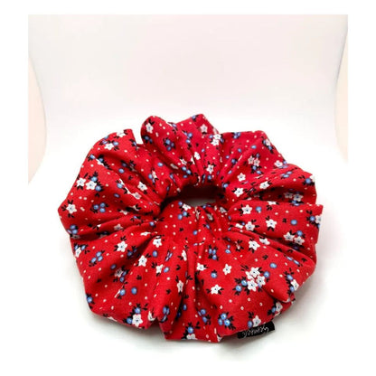 Red Floral Patriotic Scrunchie Enchanted Scrunch