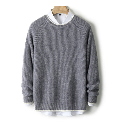 New Round Neck Double-strand Thickened Sweater For Men Grayceful LLC