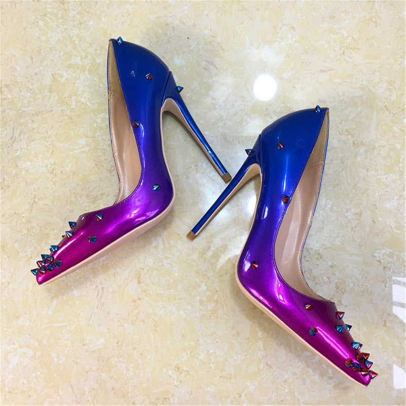 Gradient rivet high heels See size chart under “more details” The Fashion Celestial