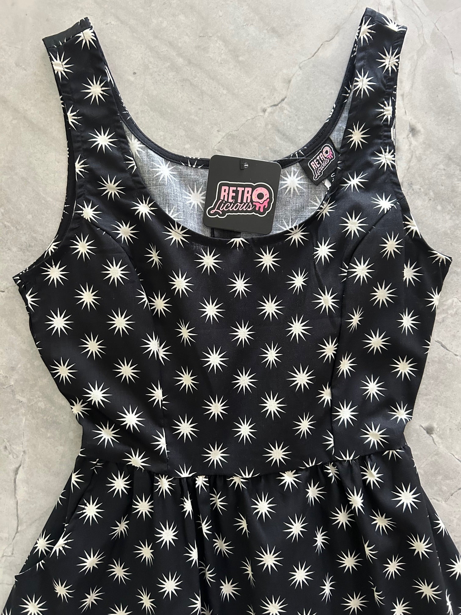 Starburst Shorter Length Fit & Flare Dress Retrolicious