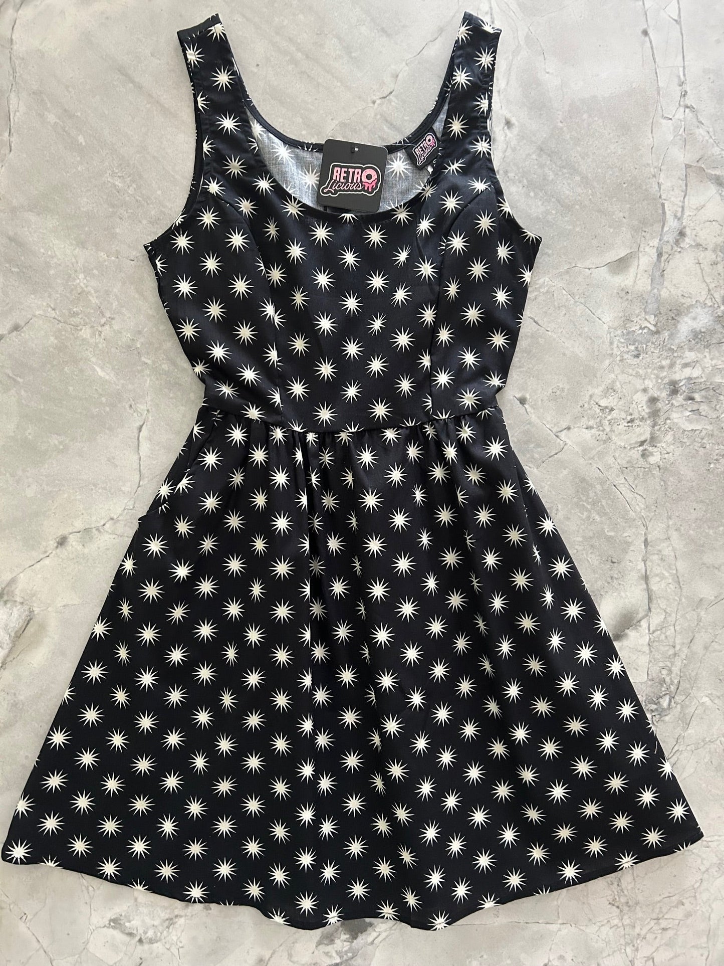 Starburst Shorter Length Fit & Flare Dress Retrolicious