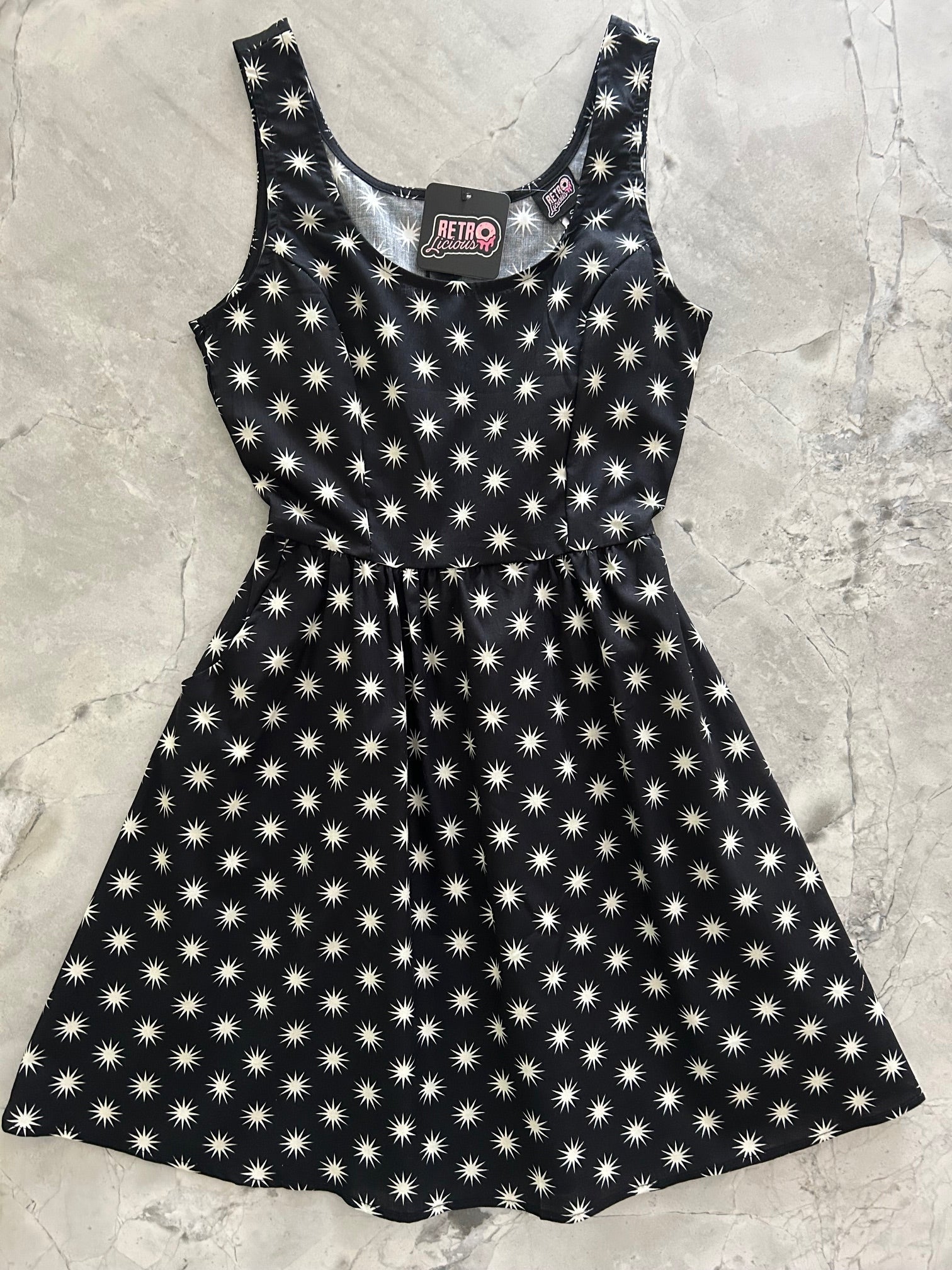Starburst Shorter Length Fit & Flare Dress Retrolicious