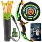 LED Bow & Arrow Toy Set for Kids Light-Up Archery Play Kit with Suction Cup Arrows (Blue/Green)