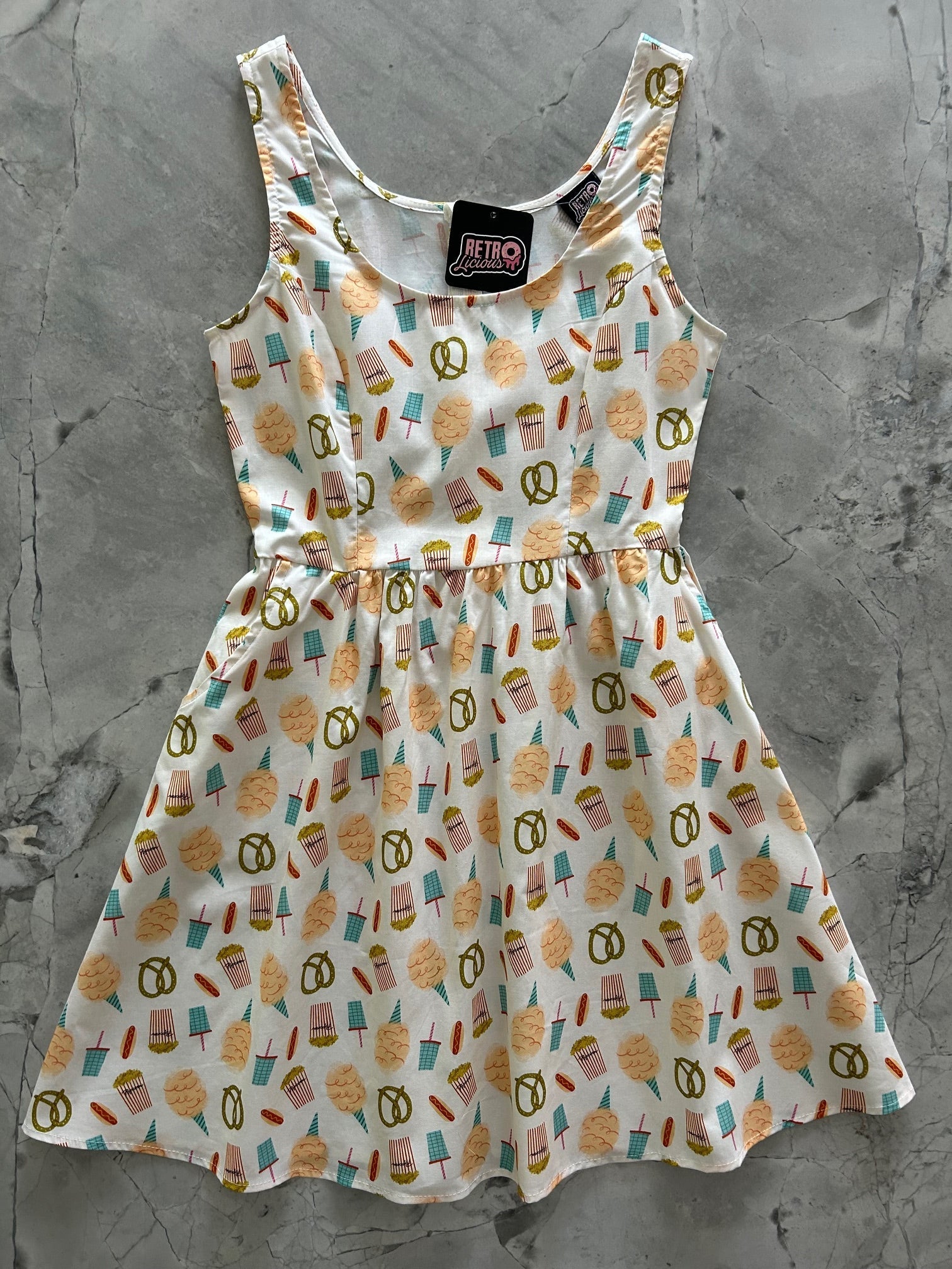 Snacks Shorter Length Fit & Flare Dress Retrolicious