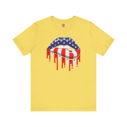 American Flag Lips T-Shirt The Devil's Pickle