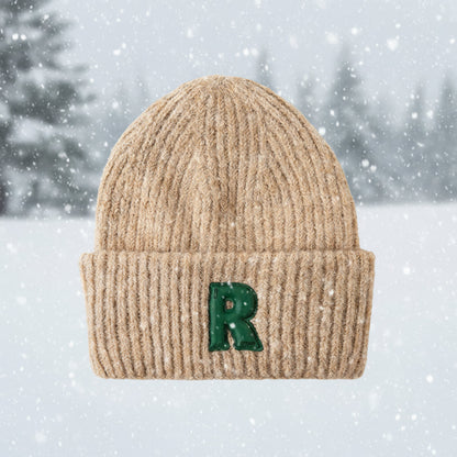 Loose Big-Head Woolen Cap with Letter Design — Oversize Winter Wool Hat FitiqueFit