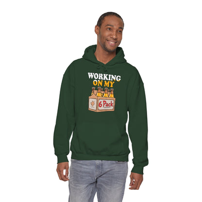 Working On My 6 Pack Hooded Sweatshirt The Devil's Pickle
