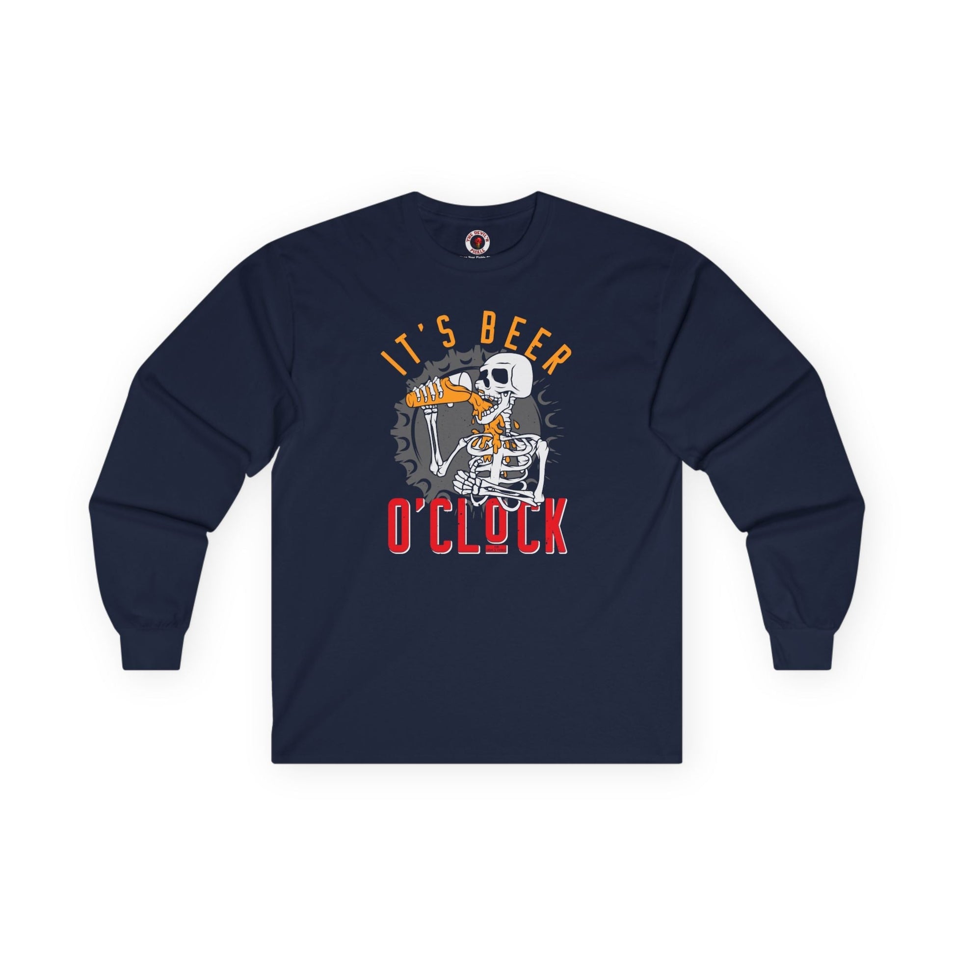 It's Beer O'Clock Skeleton Long Sleeve Tee The Devil's Pickle