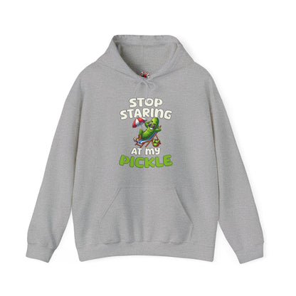 Stop Staring At My Pickle Hooded Sweatshirt The Devil's Pickle