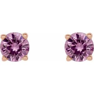 14K Rose 2.5 mm Natural Pink Sapphire Earrings Ethereal Legacy Boutiques
