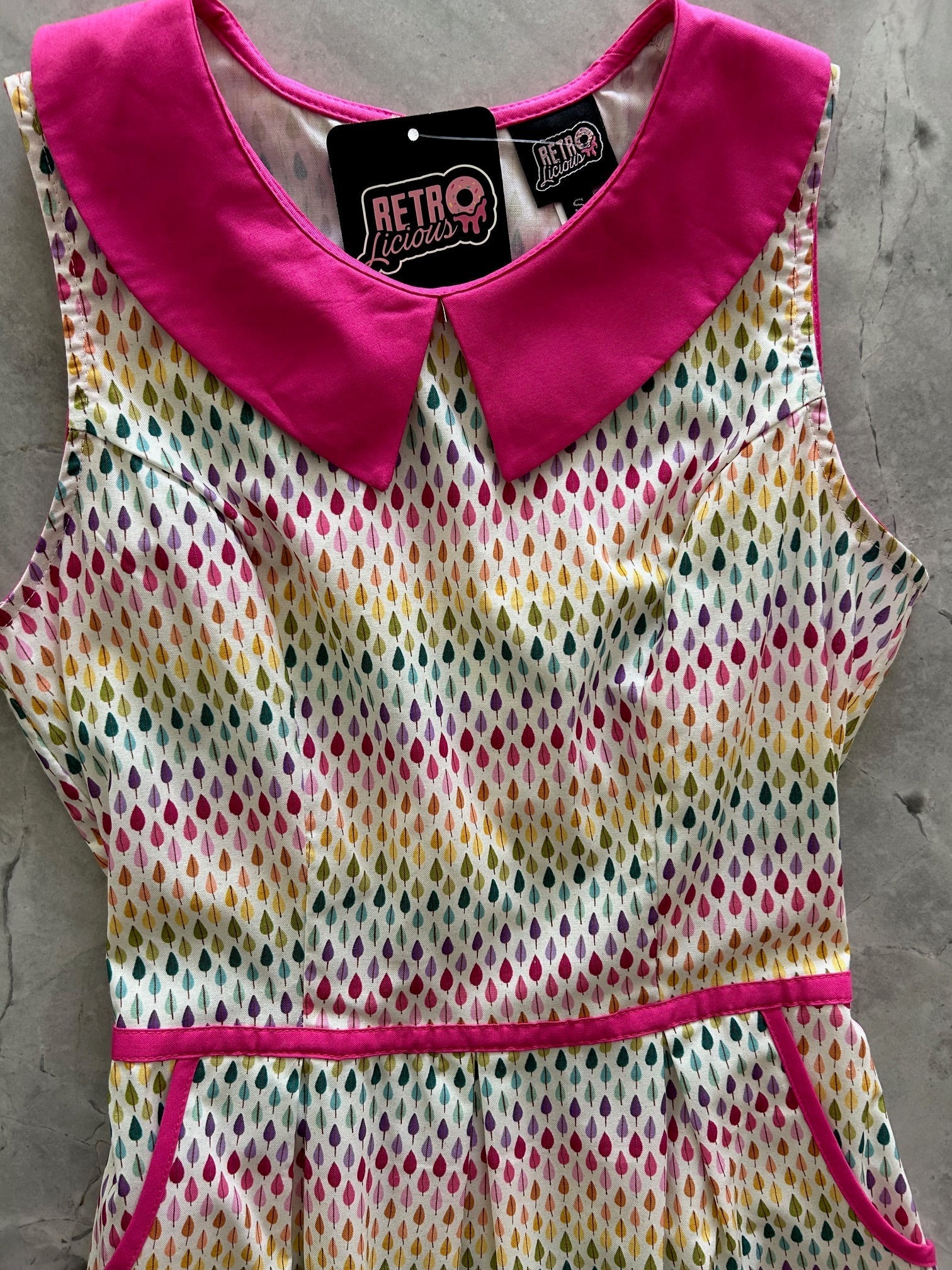 Rainbow Drop Collared Dress Retrolicious