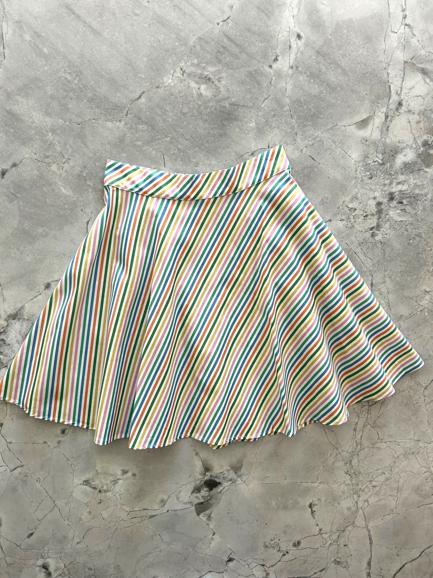 Rainbow Stripe Skater Skirt Retrolicious