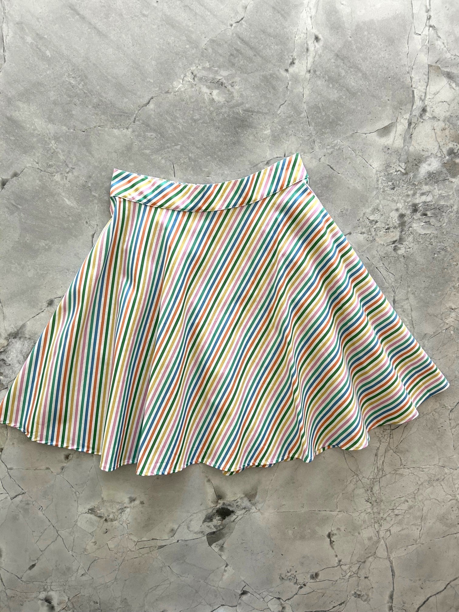 Rainbow Stripe Skater Skirt Retrolicious