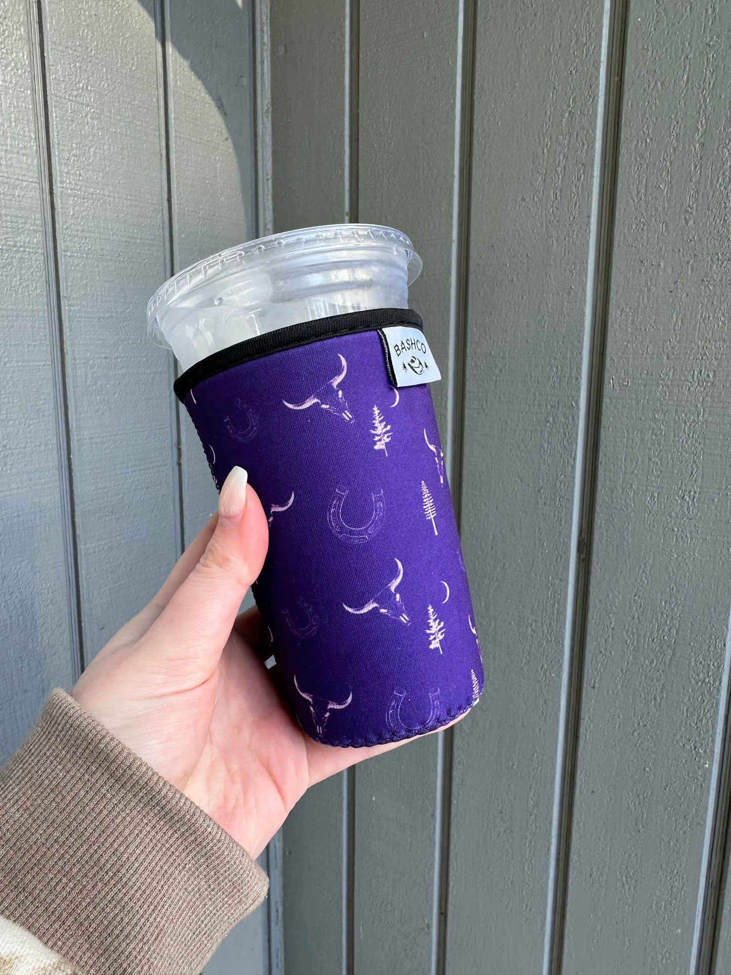 Dark Skull Pattern Coffee Sleeve | Western Pattern Coffee Koozie BashDesignsCo