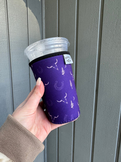 Dark Skull Pattern Coffee Sleeve | Western Pattern Coffee Koozie BashDesignsCo