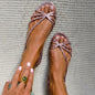 Women's Flat Peep-Toe Buckle Strap Sandals FitiqueFit