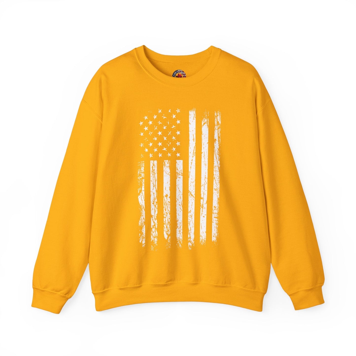American Grunge Flag Crewneck Sweatshirt The Devil's Pickle