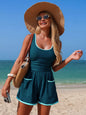 Contrast Trim Scoop Neck One Piece Swimsuit New Era Fashion LLc