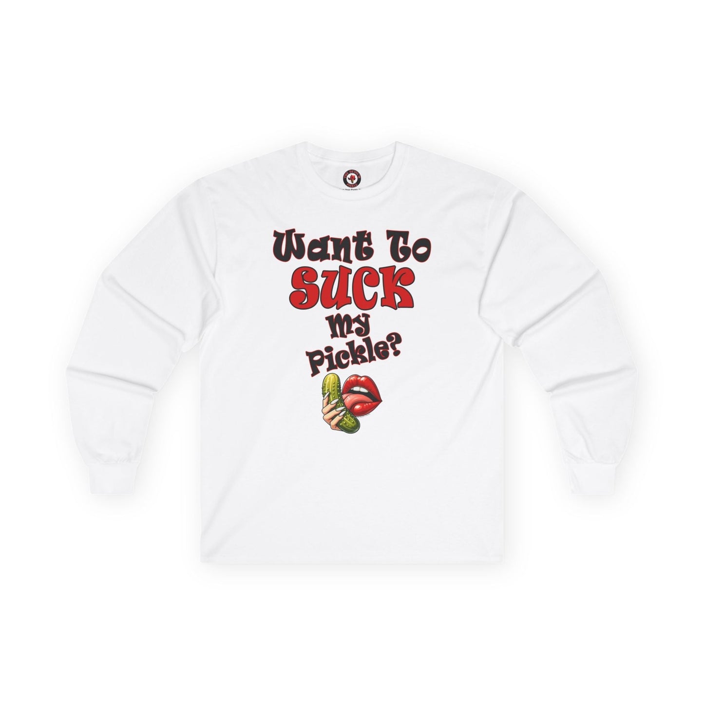 Want To Suck My Pickle Long Sleeve Tee The Devil's Pickle