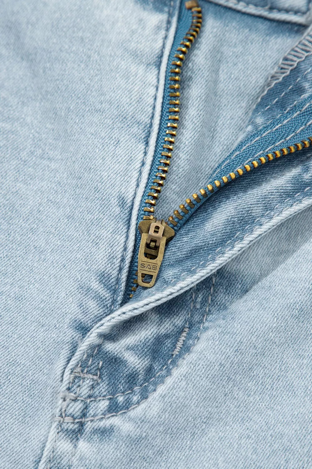 Light Wash Utility Pocket Straight Leg Jeans New Era Fashion LLc