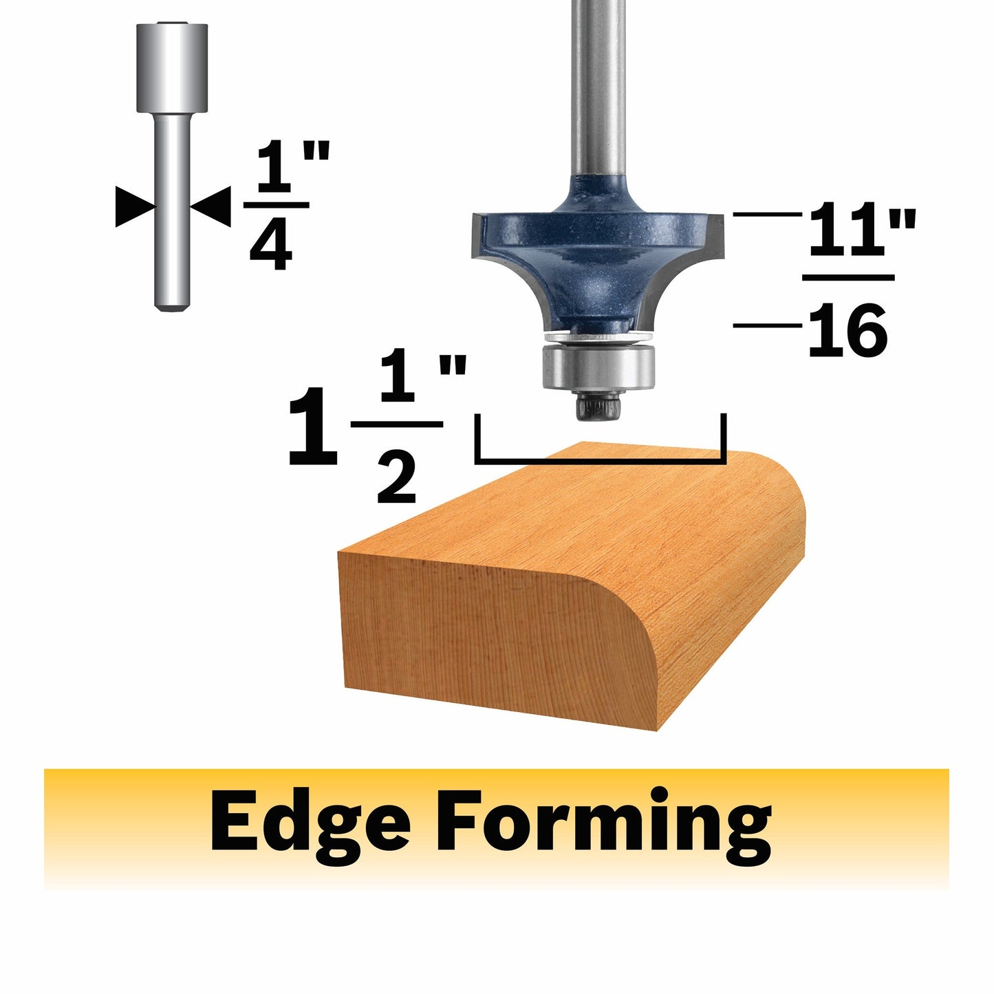 BOSCH 85297MC 1/2 In. x 11/16 In. Carbide-Tipped Roundover Router Bit VM Hardware