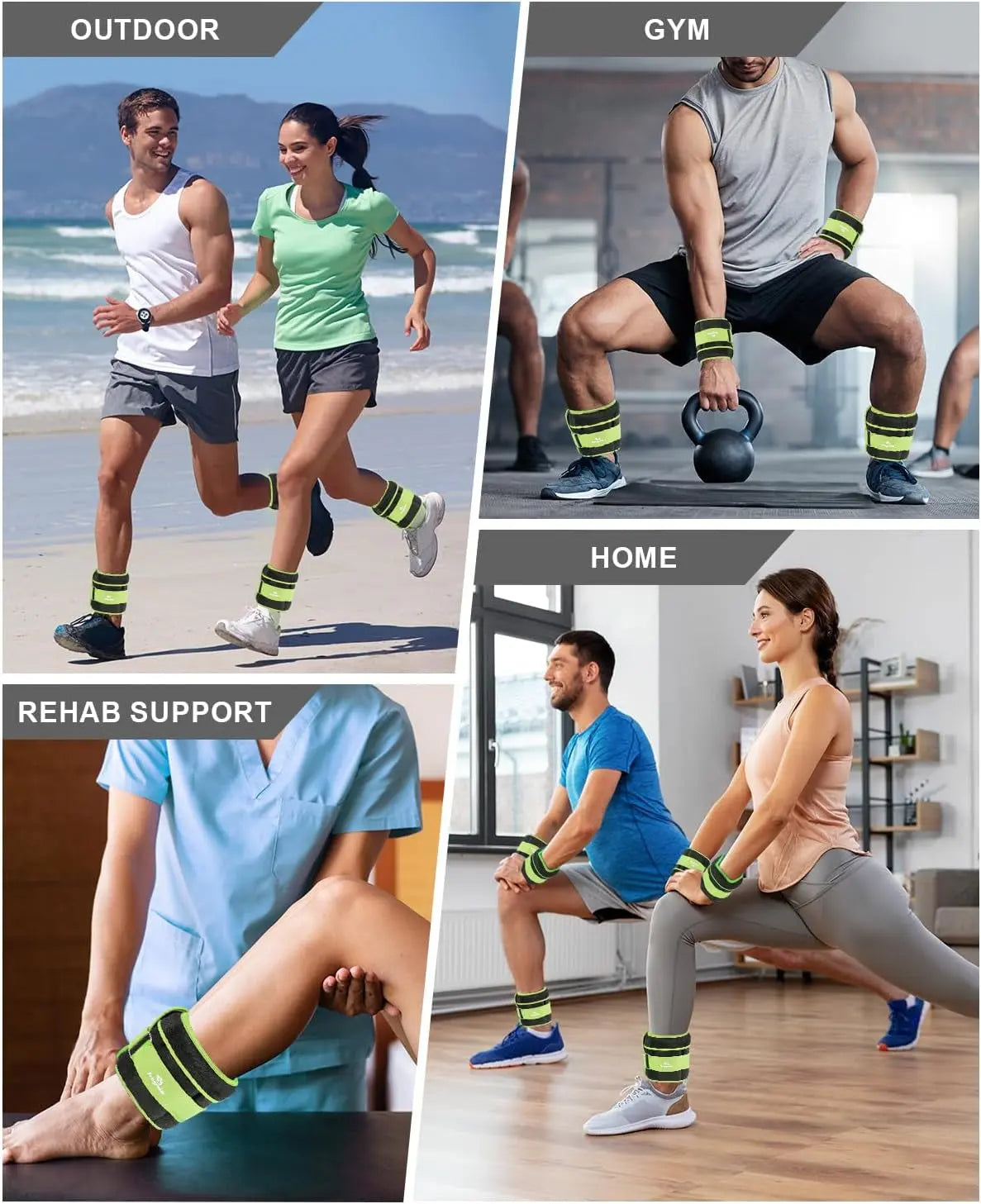 Versatile Adjustable Ankle Weights - Customizable Resistance for Enhanced Workouts (1-10 lbs)