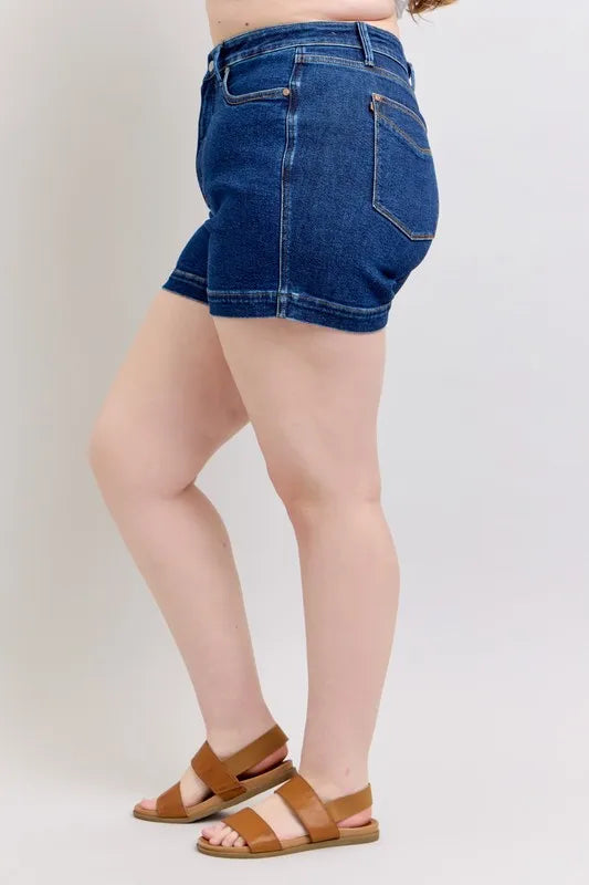 Judy Blue Full Size High Waist Tummy Control Denim Shorts Plus Size New Era Fashion LLc