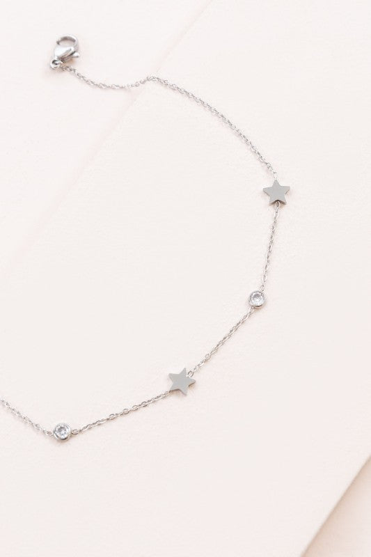 Starry Eyed Rhinestone Anklet | Silver Shop Style & More | Fresh Looks, Everyday Deals & Free Shipping