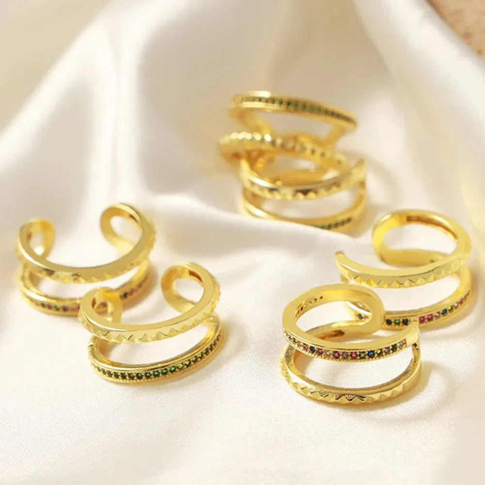 GlimmerFold Dual Band Ring Ivory Embers