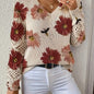 Boho  Style Essential Floral V-neck Long Sleeve Top
