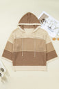 Plus Size Colorblock Hollowed Knit Hooded Sweater Shop Style & More | Fresh Looks, Everyday Deals & Free Shipping