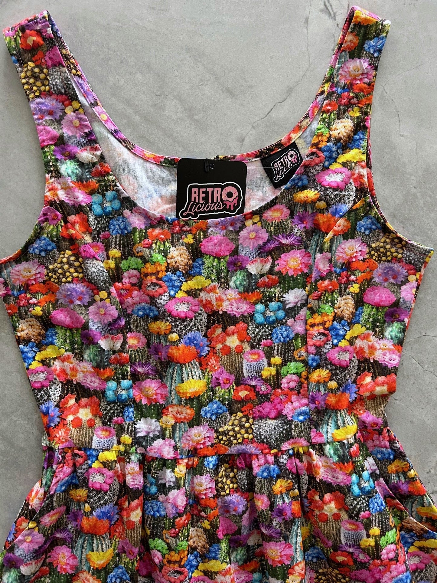 Desert Blooms Shorter Length Fit & Flare Dress Retrolicious