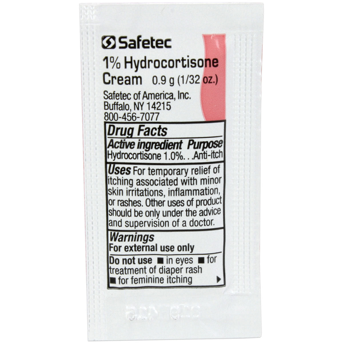 Hydrocortisone 0.9gm. Pouch, 144 per box quakekits.com