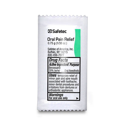 Oral Pain Relief Gel .75 g Packet, 144 Per Box quakekits.com