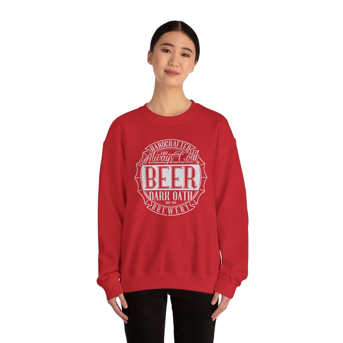Handcrafted and Always Cold Beer Crewneck Sweatshirt The Devil's Pickle