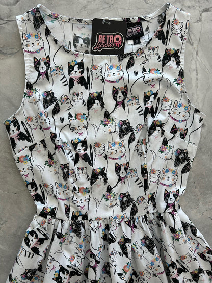 Fabulous Felines Vintage Dress Retrolicious