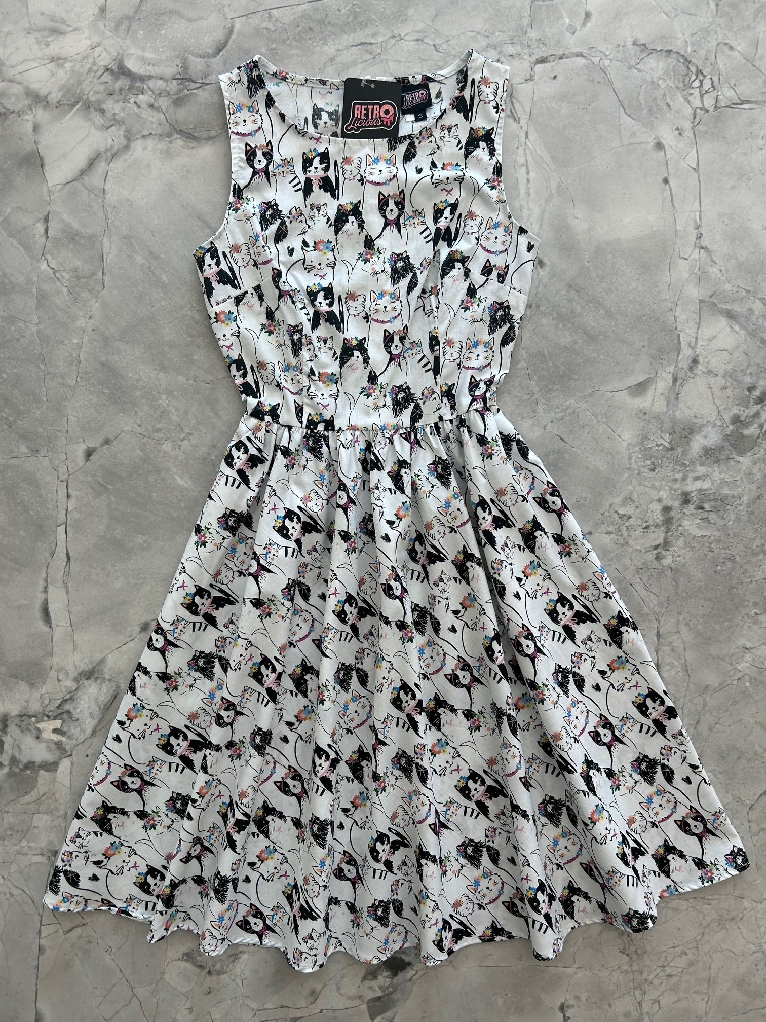 Fabulous Felines Vintage Dress Retrolicious