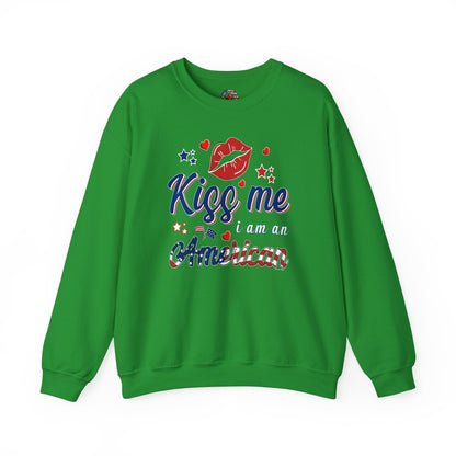 Kiss Me I Am An American Crewneck Sweatshirt The Devil's Pickle