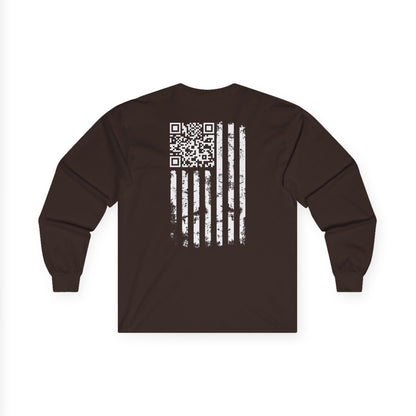 American Flag QR Code Long Sleeve Tee The Devil's Pickle