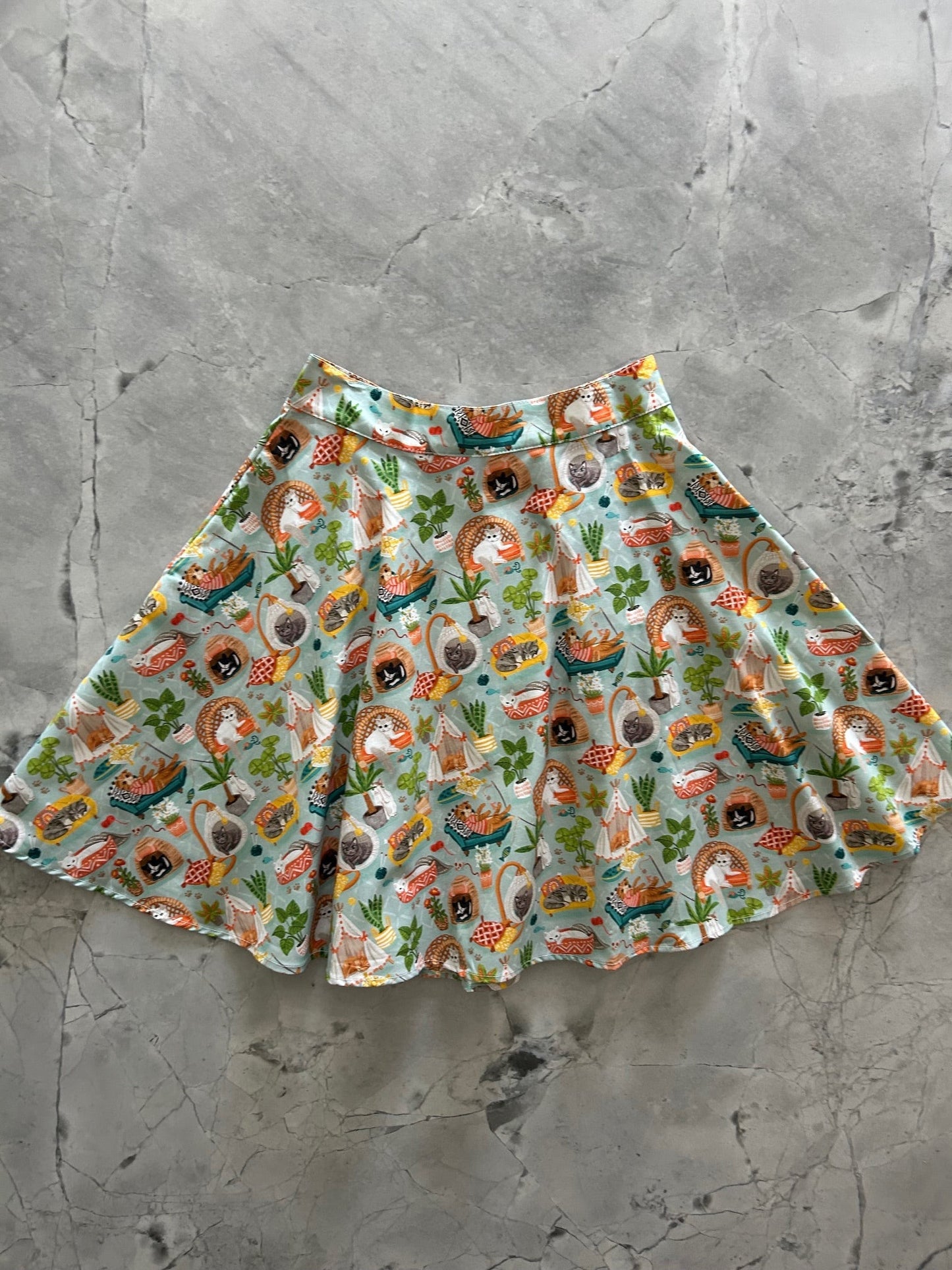 Cats & Plants Skater Skirt Retrolicious