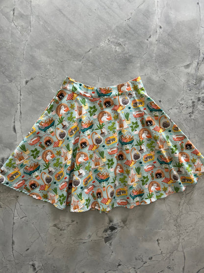 Cats & Plants Skater Skirt Retrolicious